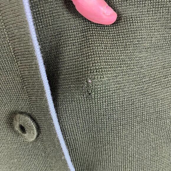 Vtg 60's St. Andrews 100% Pure Zephyr Wool Knitted Cardigan Skirt Set Green 16 - Picture 6 of 15